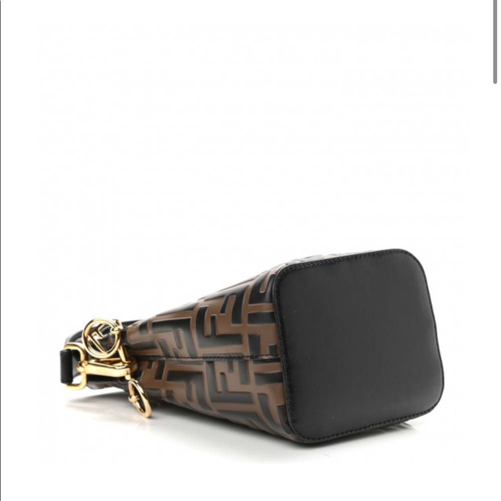 Fendi Brown and Black Monogram Mini Bucket Bag - Picture 3 of 7